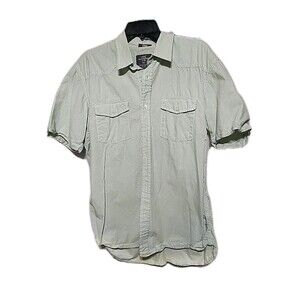 L.O.G.G. Mens Plaid Short Sleeve Button Down Collar Shirt Large
